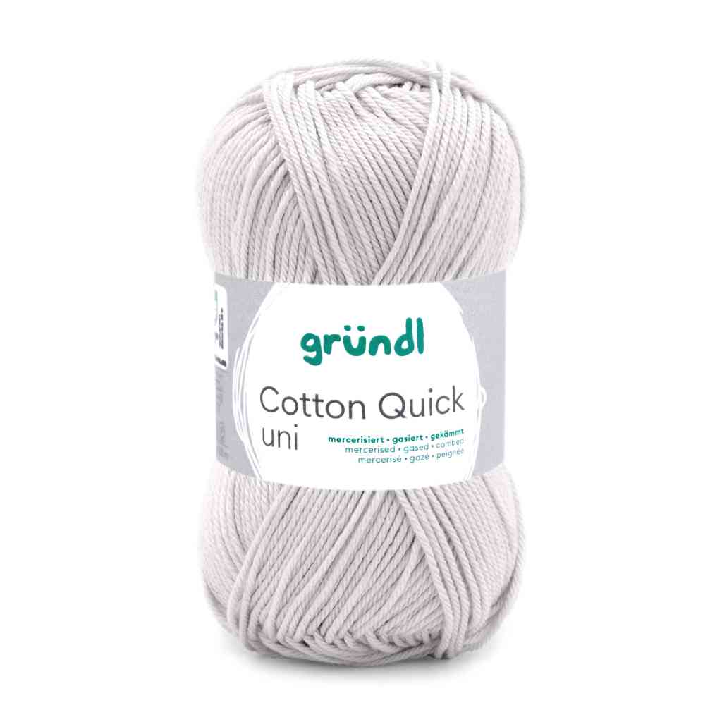 Gründl Cotton Quick Uni, Farbe 150  lichtgrau – Baumwolle bei Lieblingsgarn