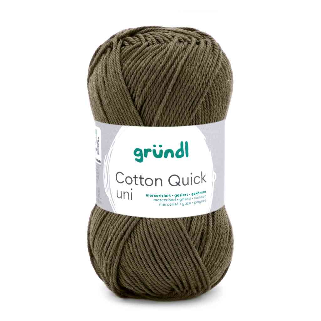 Gründl Cotton Quick Uni, Farbe 168  schwarzgrün – Baumwolle bei Lieblingsgarn