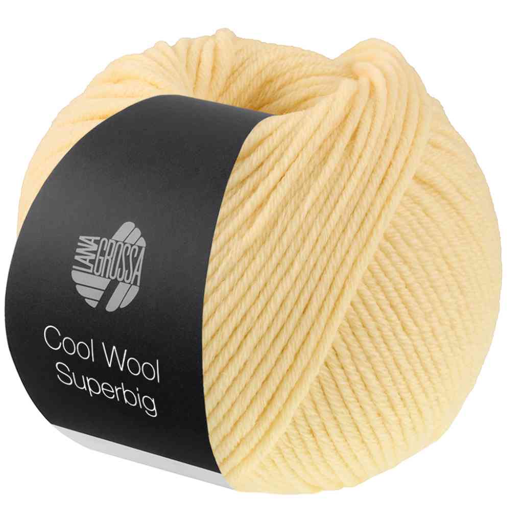 Lana Grossa Cool Wool Superbig Uni, Farbe 49 Blassgelb – Merino bei Lieblingsgarn