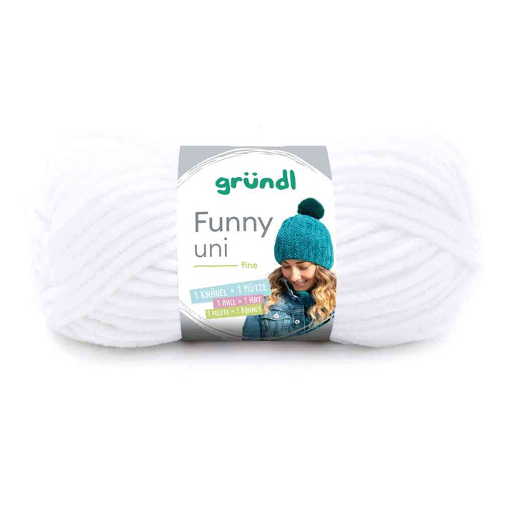 Gründl Funny uni, Farbe 01  weiß – Synthetik bei Lieblingsgarn