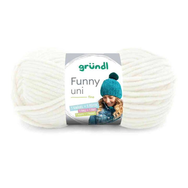 Gründl Funny uni, Farbe 05  creme – Synthetik bei Lieblingsgarn