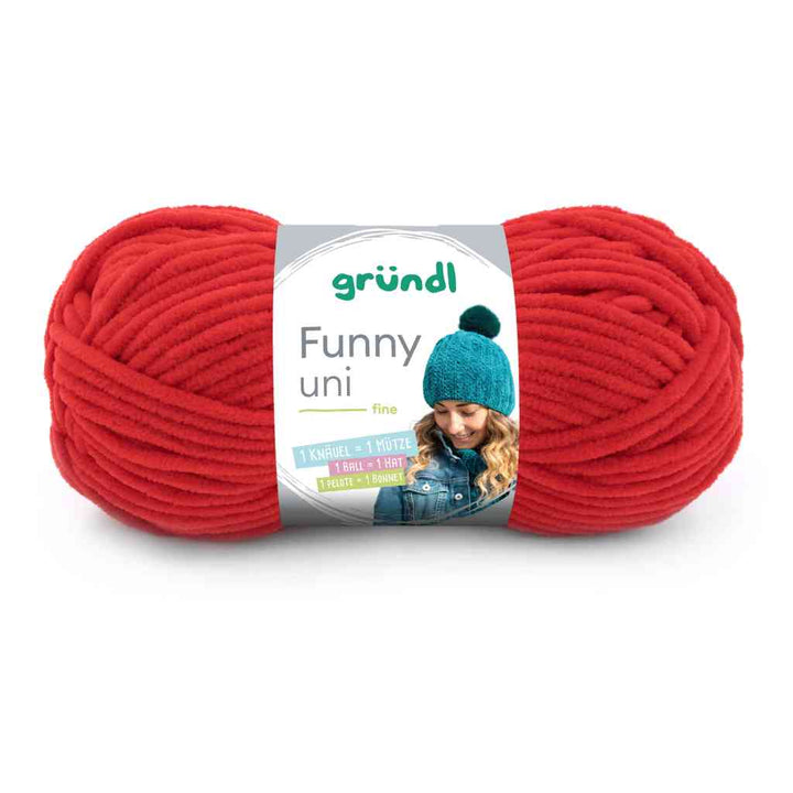 Gründl Funny uni, Farbe 11  kirschrot – Synthetik bei Lieblingsgarn