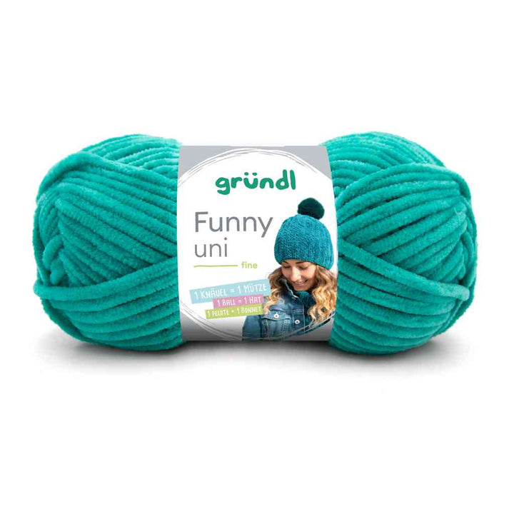 Gründl Funny uni, Farbe 15  smaragd – Synthetik bei Lieblingsgarn