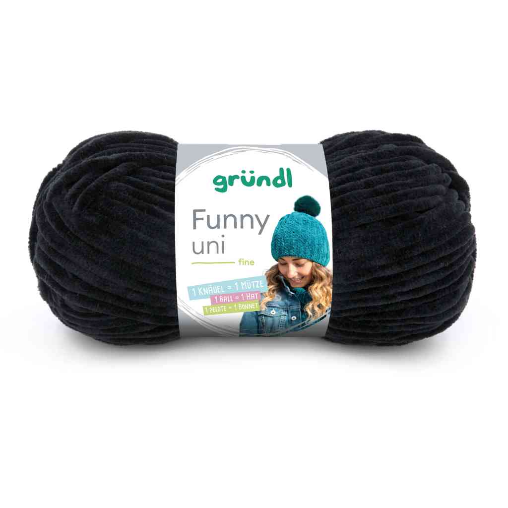 Gründl Funny uni, Farbe 17  schwarz – Synthetik bei Lieblingsgarn