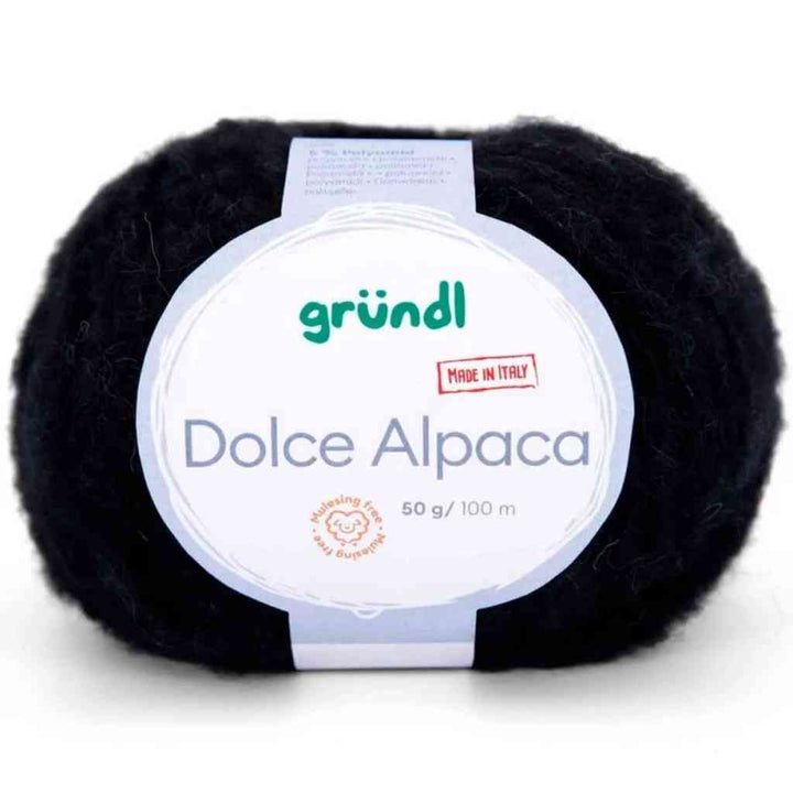 Gründl Dolce Alpaca, Farbe 20  schwarz – Alpaka, Merino und Synthetik bei Lieblingsgarn