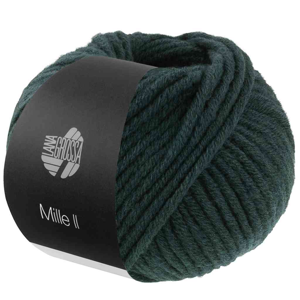 Lana Grossa Mille II 50g, Farbe 179 Schwarzgrün – Acryl, Merino und Schurwolle bei Lieblingsgarn