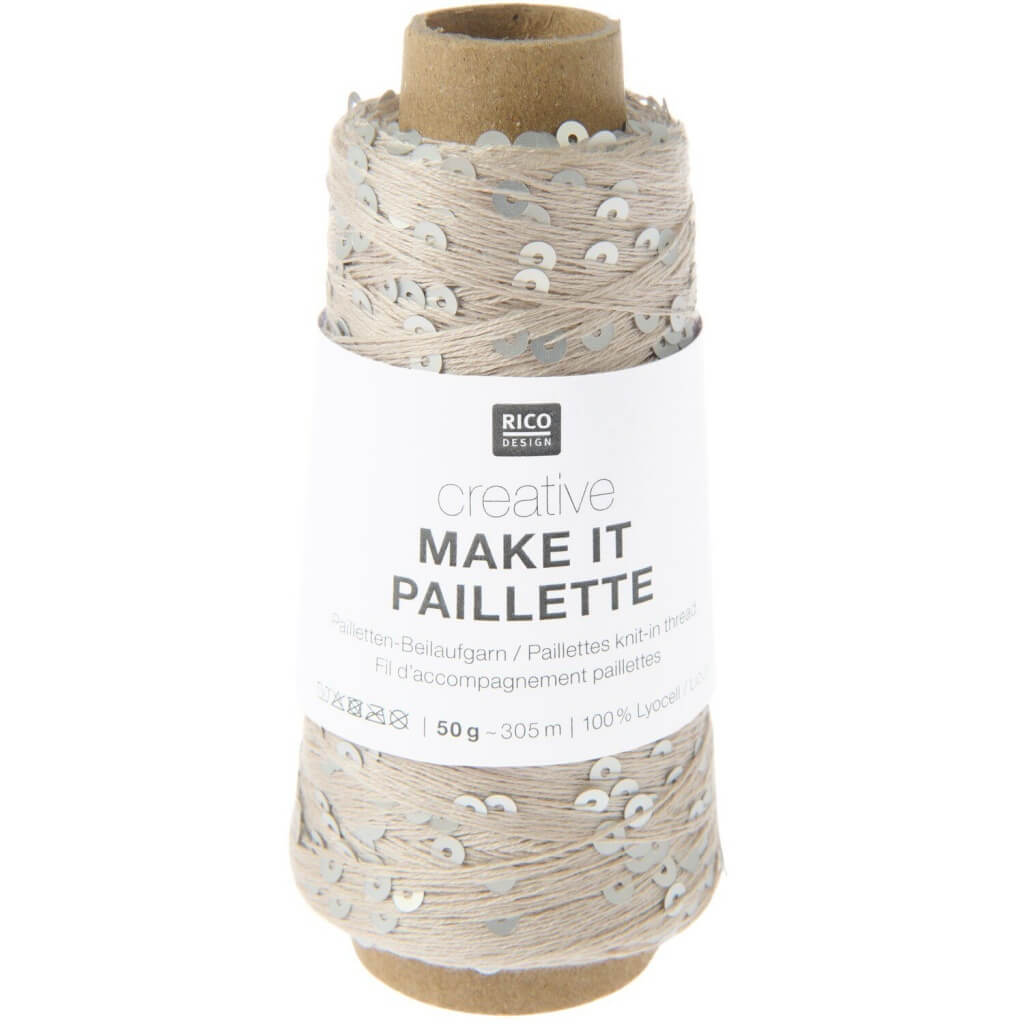 Rico Design Creative Make It Paillette, Farbe 001 silber – Sonstige Naturfasern und Synthetik bei Lieblingsgarn