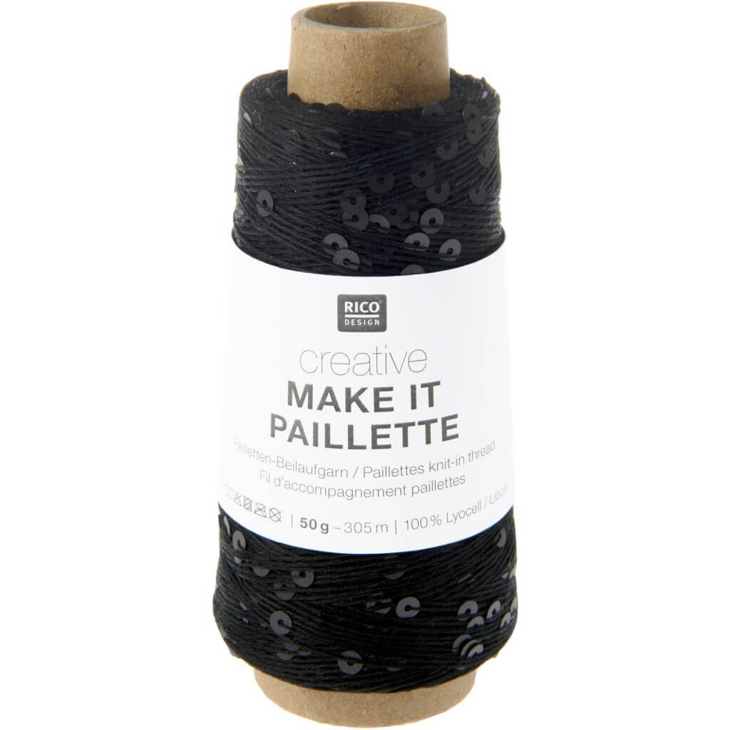 Rico Design Creative Make It Paillette, Farbe 006 schwarz matt – Sonstige Naturfasern und Synthetik bei Lieblingsgarn