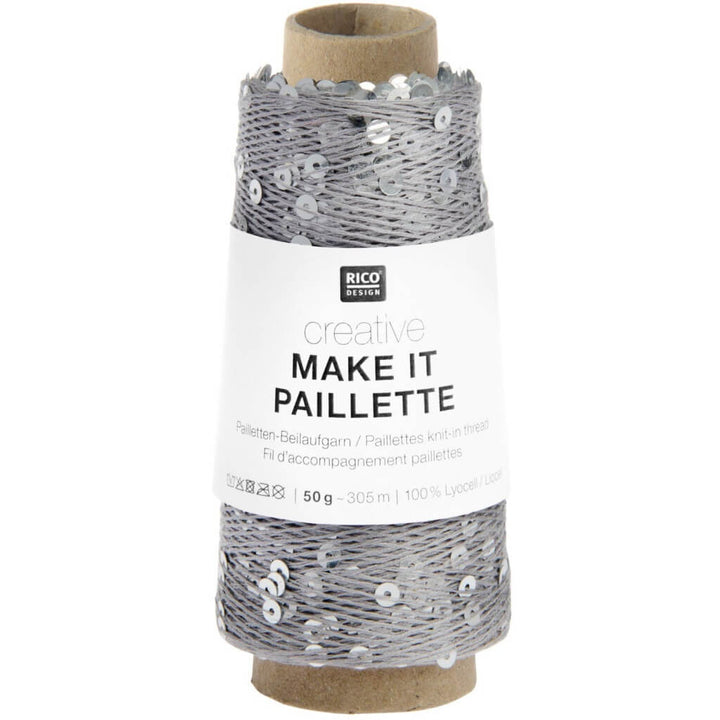 Rico Design Creative Make It Paillette, Farbe 010 grau – Sonstige Naturfasern und Synthetik bei Lieblingsgarn