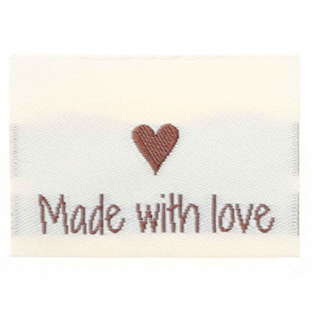 Go Handmade Gewebte Label 35 x 19 mm, Farbe Made with Love – Baumwolle bei Lieblingsgarn