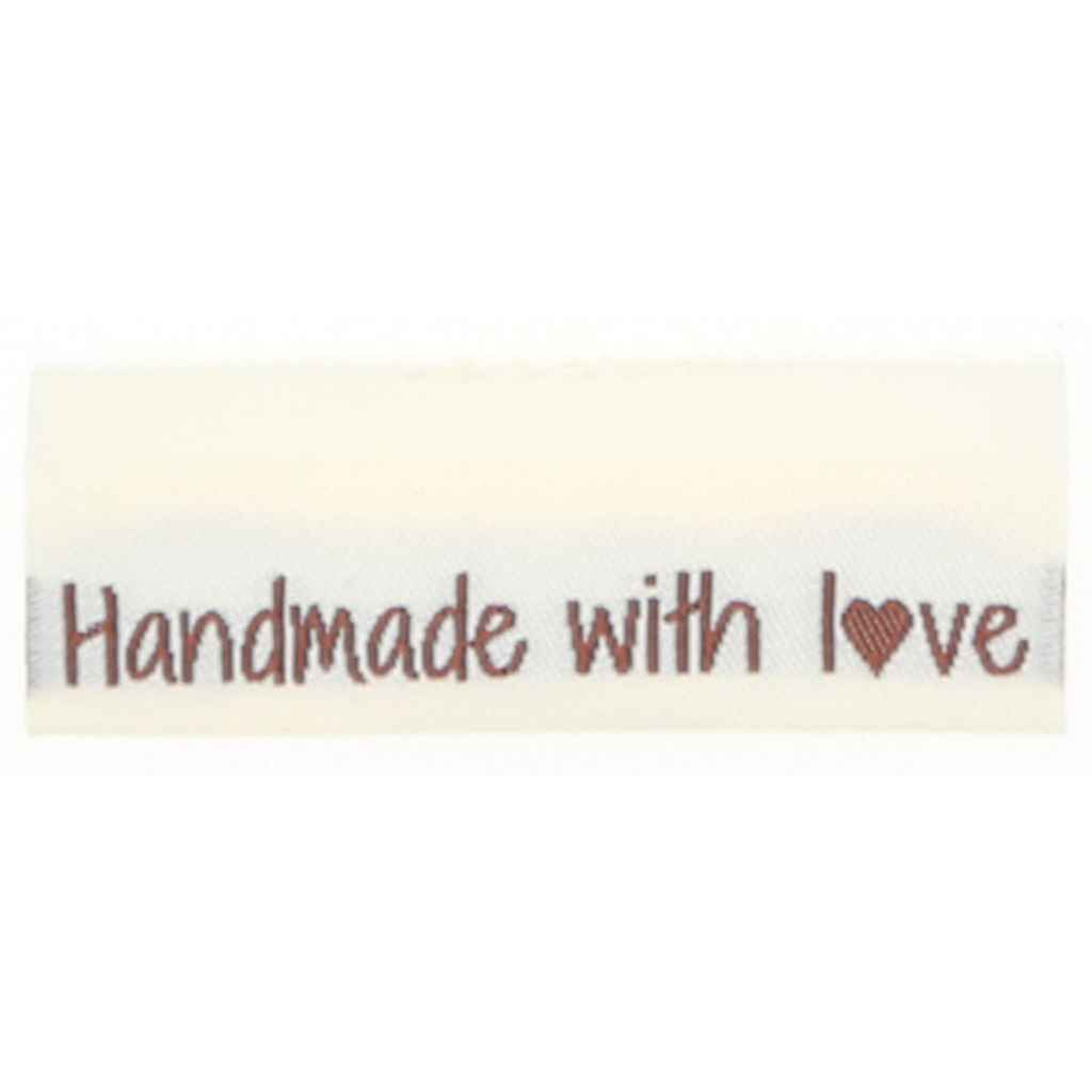 Go Handmade Gewebte Label 35 x 19 mm, Farbe Handmade with Love – Baumwolle bei Lieblingsgarn