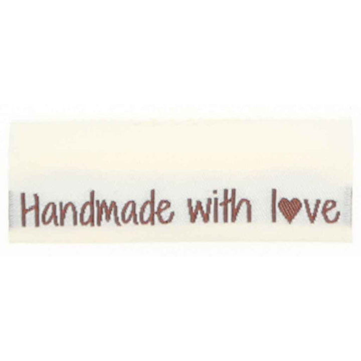 Go Handmade Gewebte Label 35 x 19 mm, Farbe Handmade with Love – Baumwolle bei Lieblingsgarn