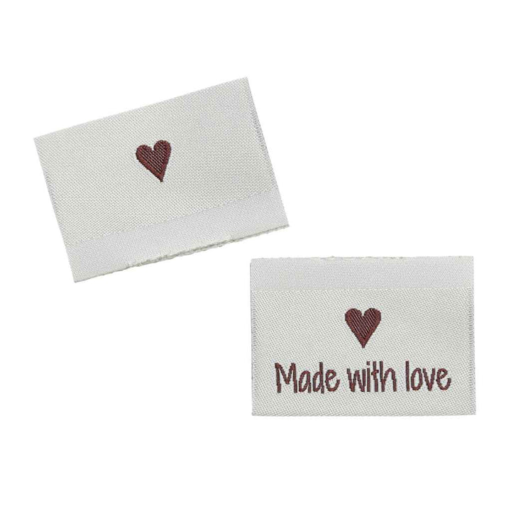 Go Handmade Gewebte Label 35 x 19 mm, Farbe Made with Love – Baumwolle bei Lieblingsgarn