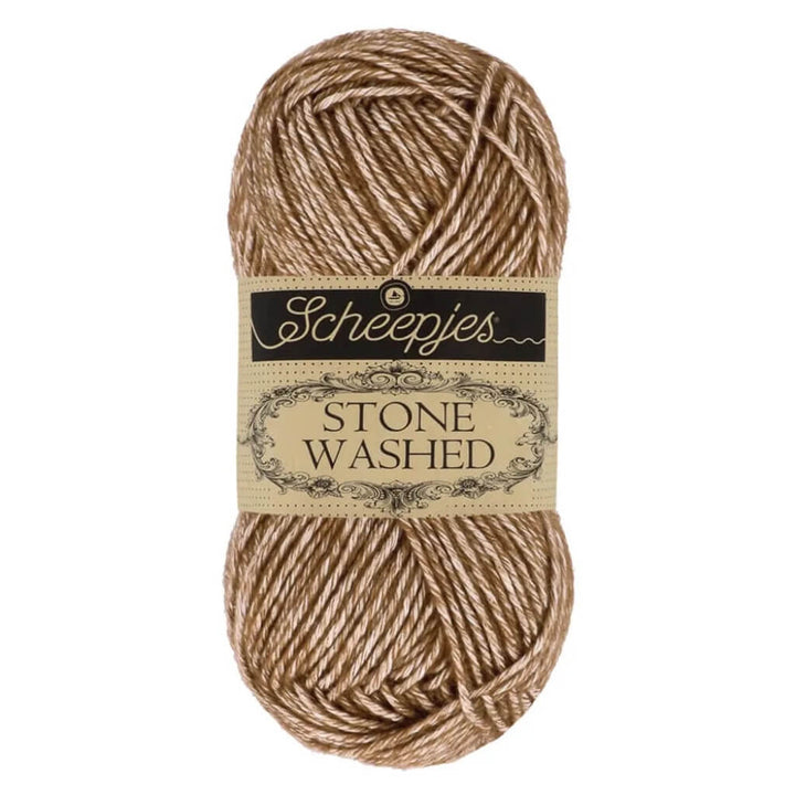 Scheepjes Stone Washed, Farbe 822 Brown Agate – Baumwolle und Synthetik bei Lieblingsgarn