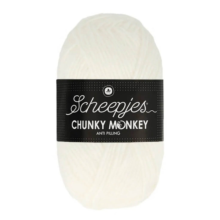 Scheepjes Chunky Monkey, Farbe 1001 White – Synthetik bei Lieblingsgarn