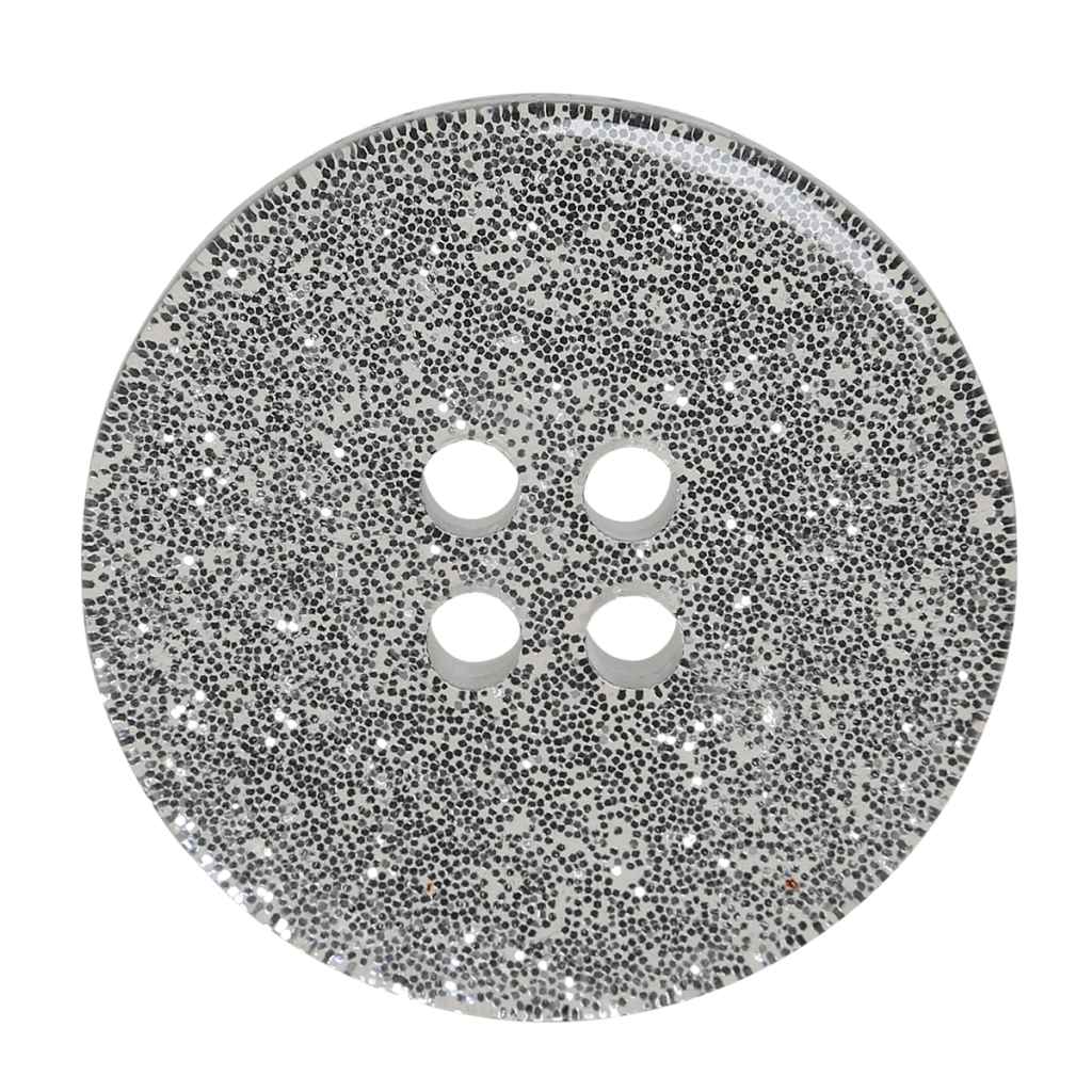 Go Handmade Große Glitzer Knöpfe, Farbe silver – Kunststoff bei Lieblingsgarn