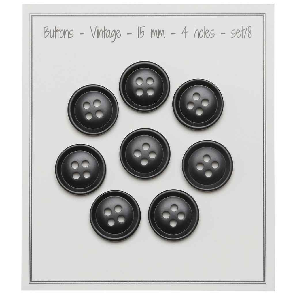Go Handmade Knöpfe Vintage Resin, Farbe Black – Synthetik bei Lieblingsgarn