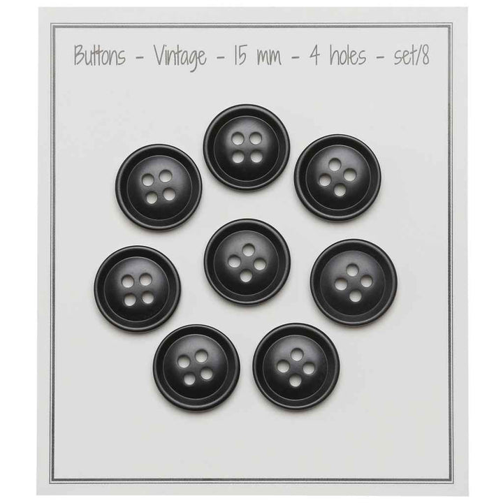 Go Handmade Knöpfe Vintage Resin, Farbe Black – Synthetik bei Lieblingsgarn