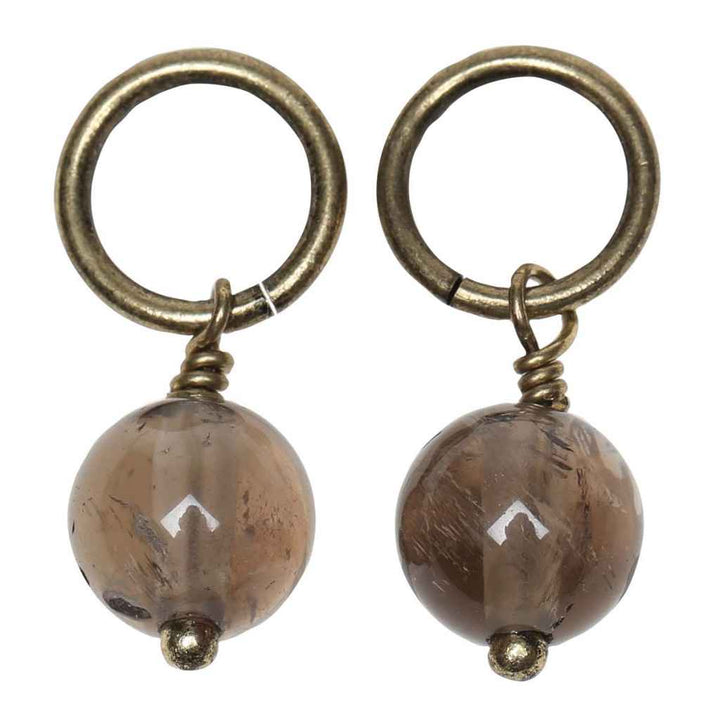 Go Handmade Maschenmarkierer mit Edelstein, Farbe Smoky Quartz, Antique – Metall bei Lieblingsgarn