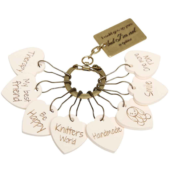 Go Handmade Maschenmarkierer aus Holz, Farbe Knitter World – Holz und Metall bei Lieblingsgarn