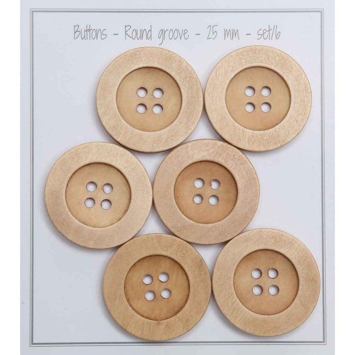 Go Handmade Holz Knöpfe - Rundrille bei bei bei bei Lieblingsgarn