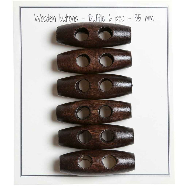 Go Handmade Duffle Knöpfe, Farbe Dark Brown – Holz bei Lieblingsgarn
