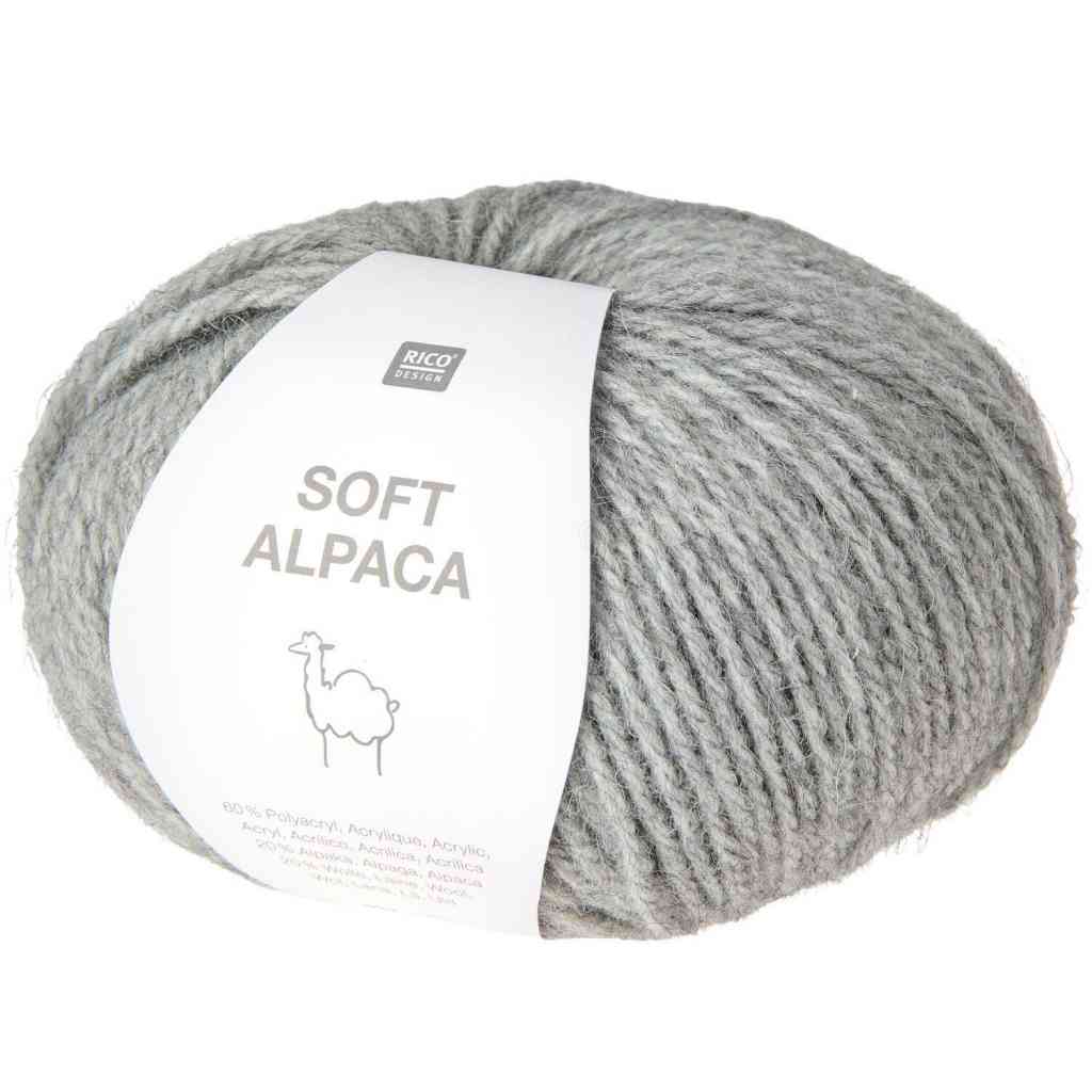 Rico Design Soft Alpaca, Farbe 026 hellgrau – Alpaka, Schurwolle und Synthetik bei Lieblingsgarn