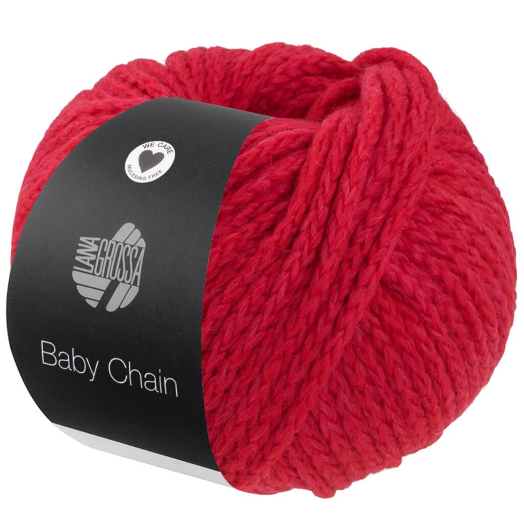 Lana Grossa Baby Chain, Farbe 5 Rot – Alpaka, Merino und Synthetik bei Lieblingsgarn