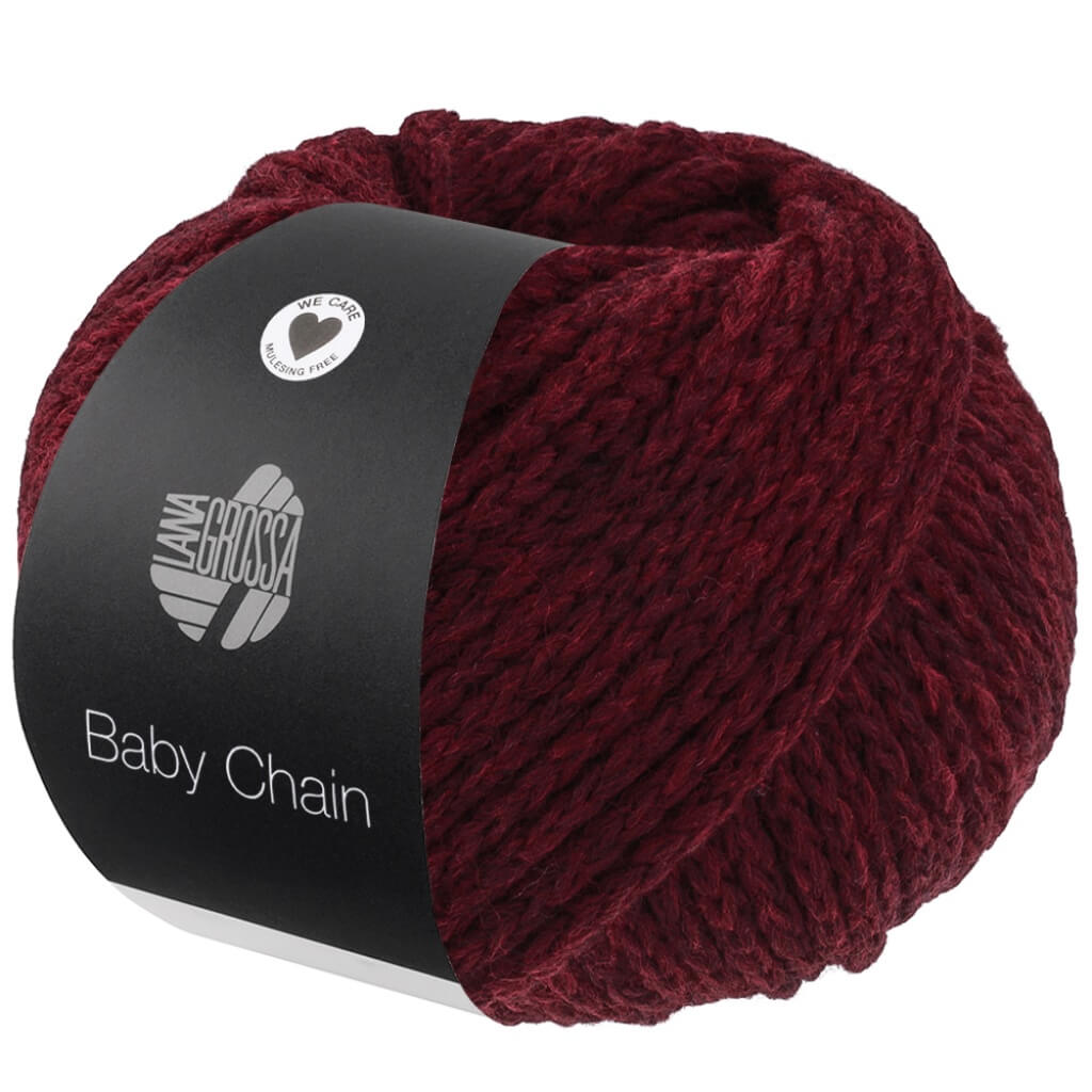 Lana Grossa Baby Chain, Farbe 6 Dunkelrot – Alpaka, Merino und Synthetik bei Lieblingsgarn
