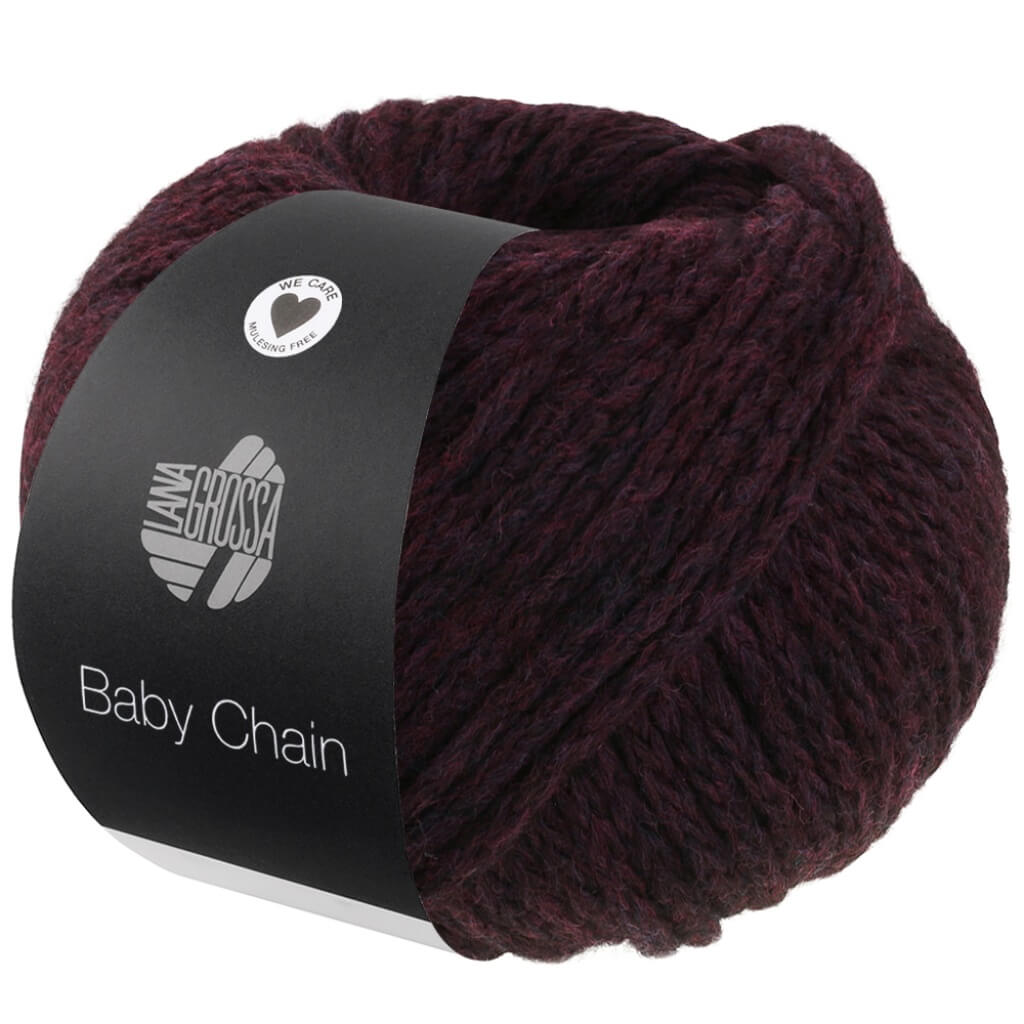 Lana Grossa Baby Chain, Farbe 7 Schwarzrot – Alpaka, Merino und Synthetik bei Lieblingsgarn