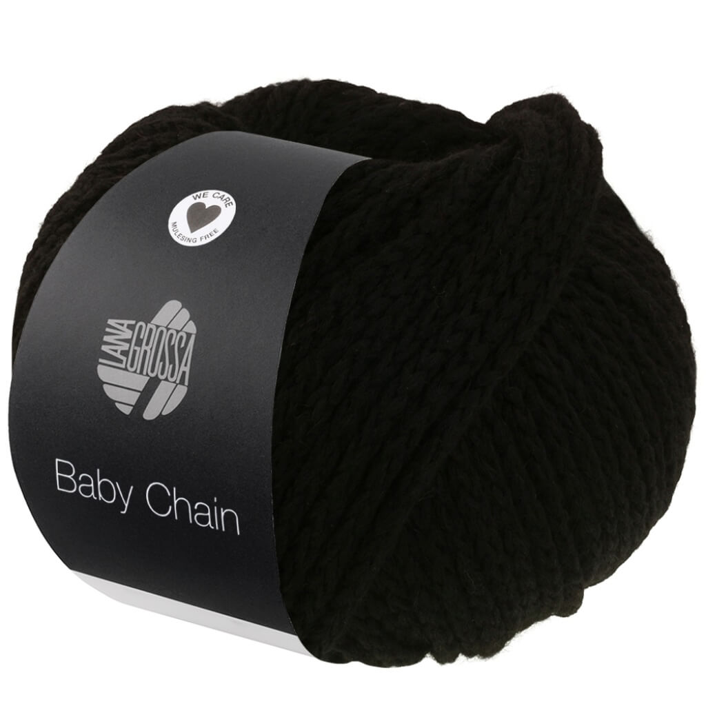 Lana Grossa Baby Chain, Farbe 13 Schwarz – Alpaka, Merino und Synthetik bei Lieblingsgarn
