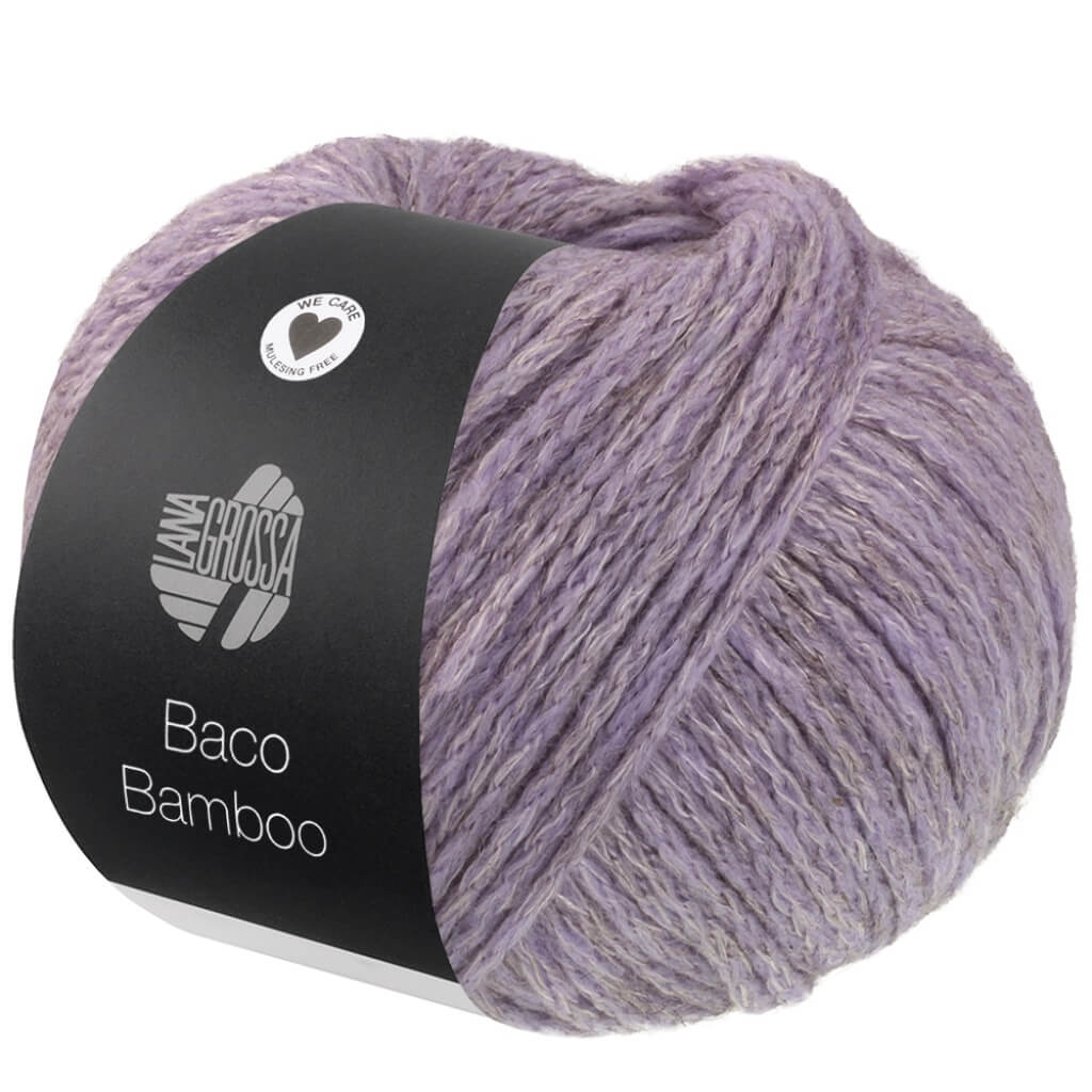 Lana Grossa Baco Bamboo, Farbe 2 Graulila – Merino, Sonstige Naturfasern und Yak bei Lieblingsgarn