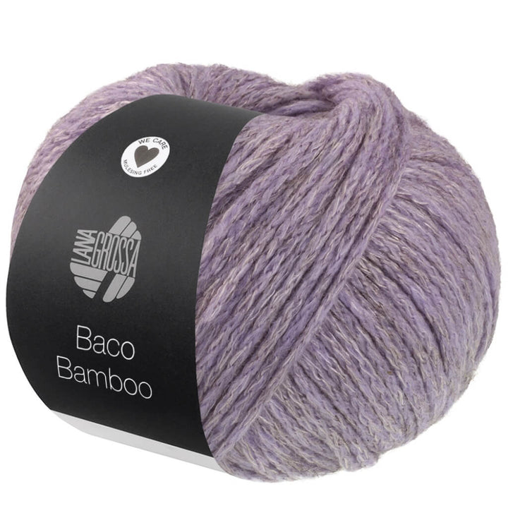 Lana Grossa Baco Bamboo, Farbe 2 Graulila – Merino, Sonstige Naturfasern und Yak bei Lieblingsgarn