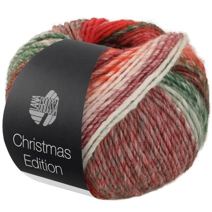 Lana Grossa Christmas Edition Big, Farbe 202 Graurot/Rot/Ecru/Schwarz /Weißrot/Orange/Dunkel bei Lieblingsgarn