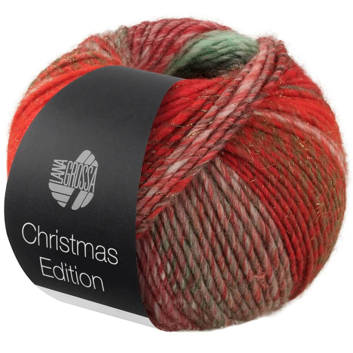 Lana Grossa Christmas Edition Big, Farbe 203 Graurot/Rot/Ecru/Schwarz /Weißrot/Orange/Dunkel bei Lieblingsgarn