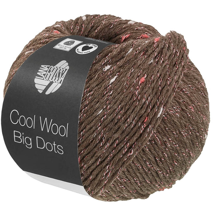 Lana Grossa Cool Wool Big Dots, Farbe 111 Graubraun – Merino, Synthetik und Viskose bei Lieblingsgarn