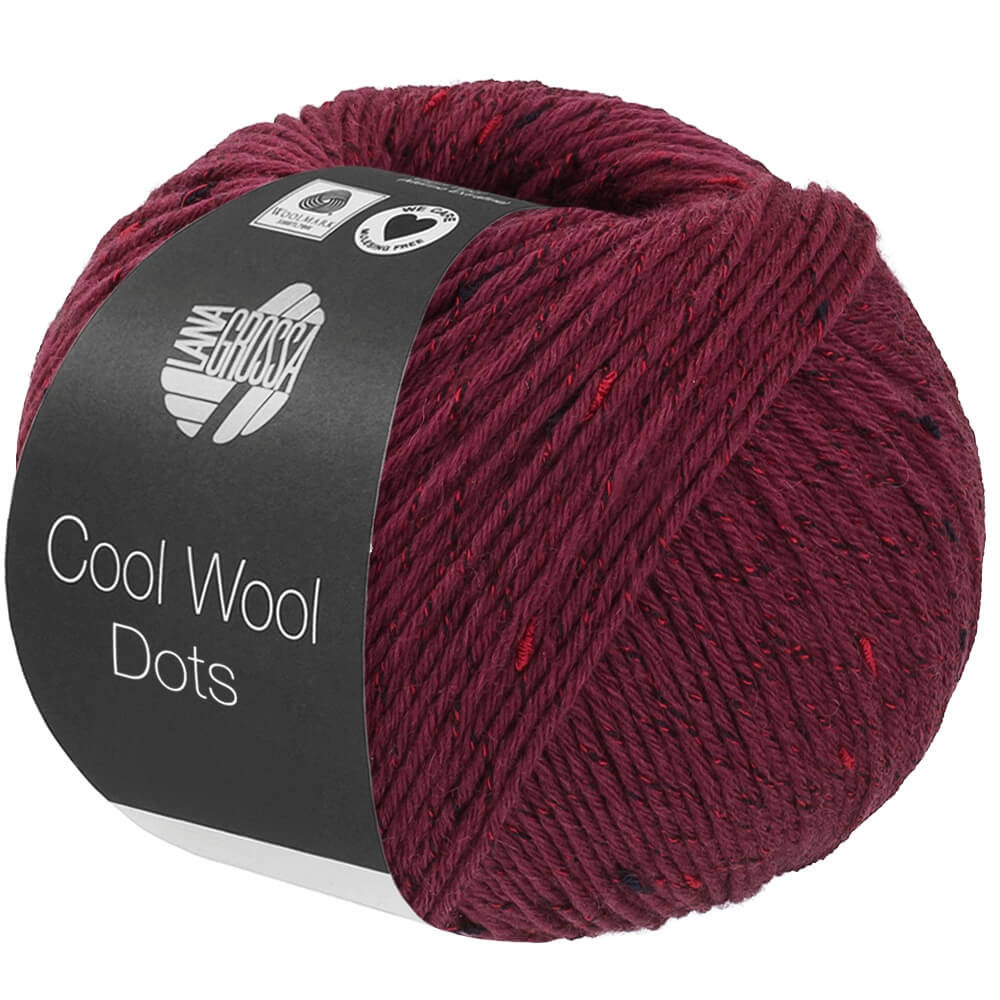 Lana Grossa Cool Wool Dots, Farbe 4 Burgund – Merino, Synthetik und Viskose bei Lieblingsgarn
