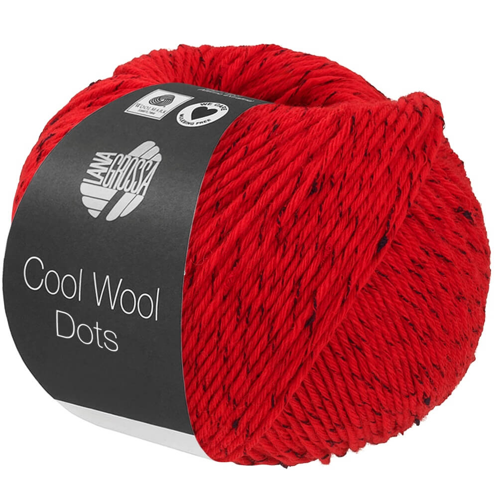 Lana Grossa Cool Wool Dots, Farbe 5 Rot – Merino, Synthetik und Viskose bei Lieblingsgarn