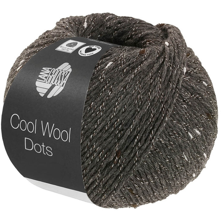 Lana Grossa Cool Wool Dots, Farbe 10 Dunkelgrau – Merino, Synthetik und Viskose bei Lieblingsgarn