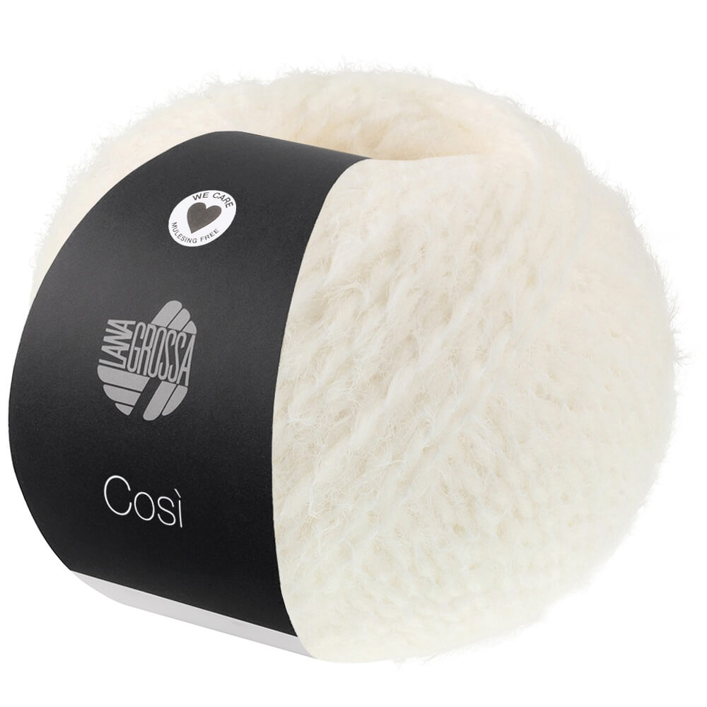Lana Grossa Cosi, Farbe 1 Weiß – Merino und Synthetik bei Lieblingsgarn