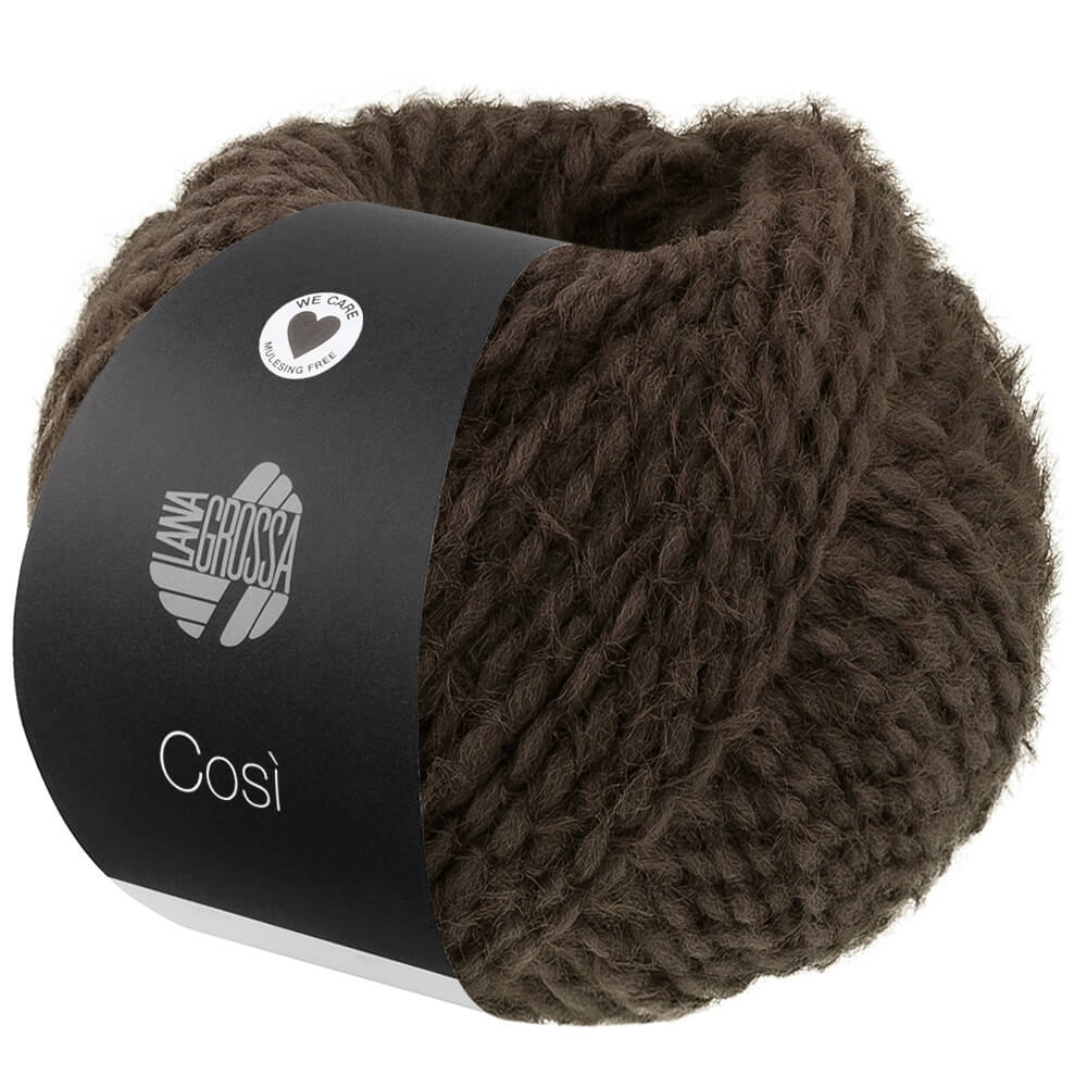 Lana Grossa Cosi, Farbe 17 Dunkelbraun – Merino und Synthetik bei Lieblingsgarn