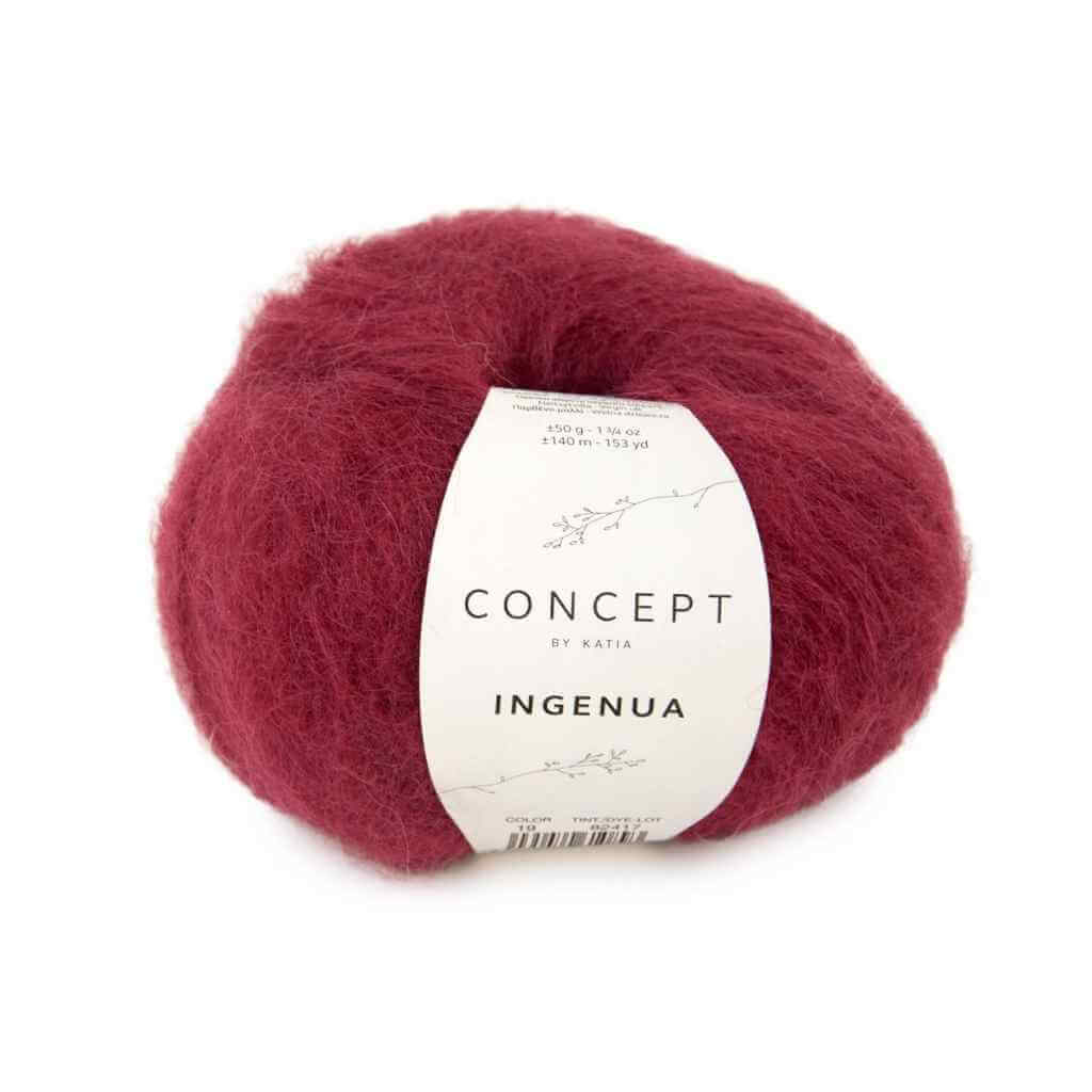 Katia Concept Ingenua, Farbe 019 Bordeauxviolett – Mohair, Schurwolle und Synthetik bei Lieblingsgarn