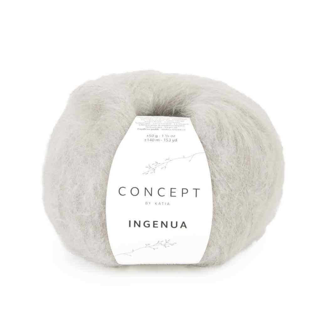 Katia Concept Ingenua, Farbe 074 Perlhellgrau – Mohair, Schurwolle und Synthetik bei Lieblingsgarn