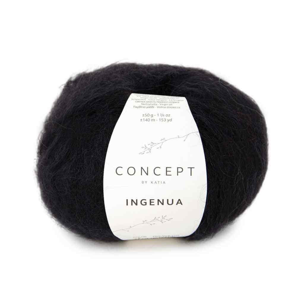 Katia Concept Ingenua, Farbe 002 Schwarz – Mohair, Schurwolle und Synthetik bei Lieblingsgarn