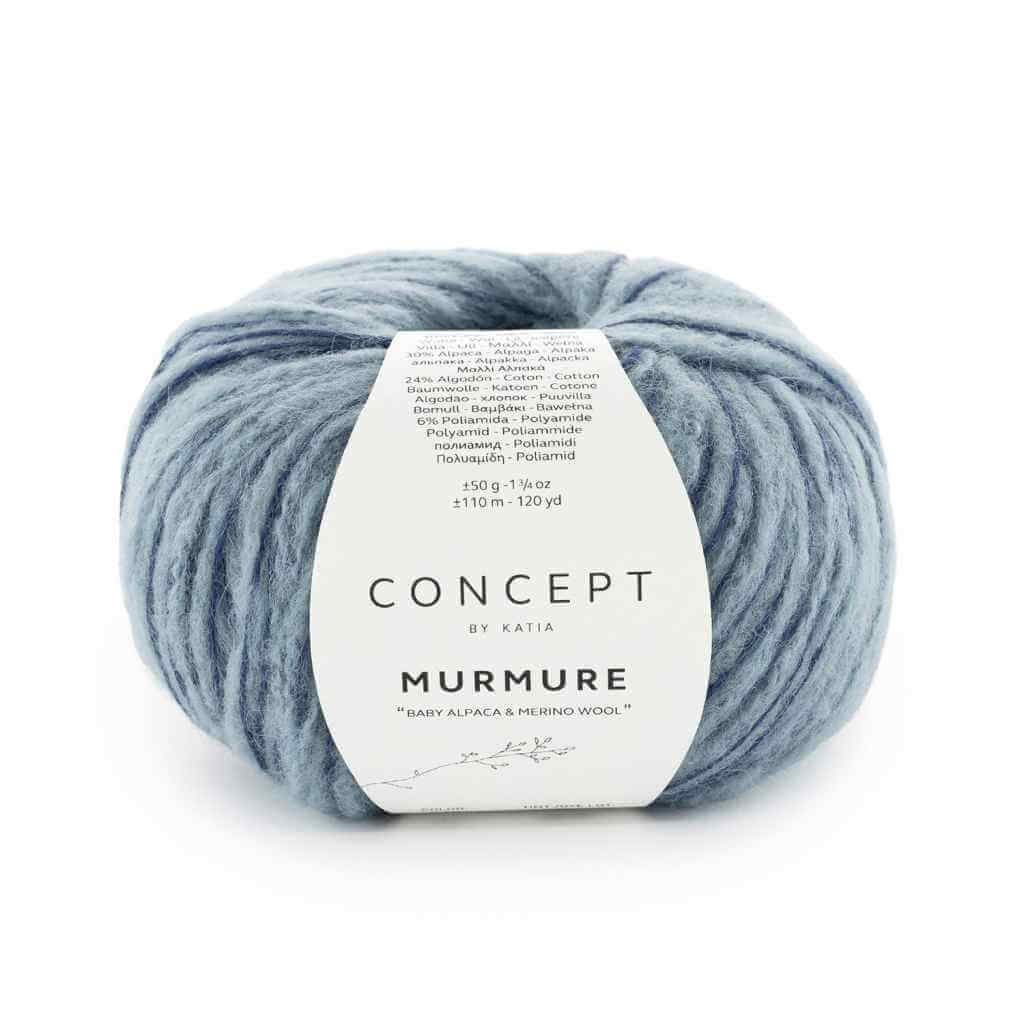 Katia Concept Murmure, Farbe 075 Dunkelblau Hellblau – Alpaka, Baumwolle und Merino bei Lieblingsgarn