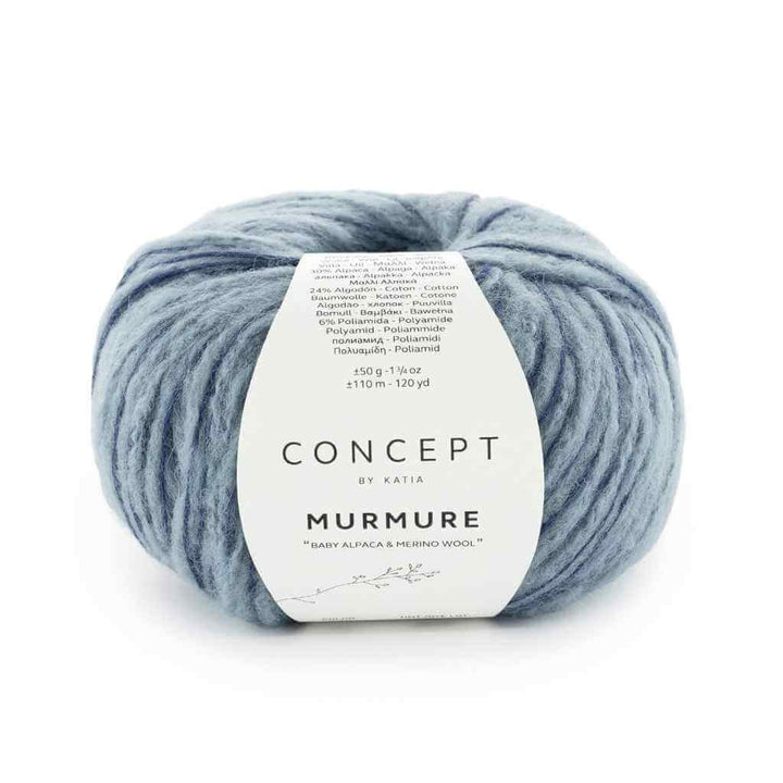 Katia Concept Murmure, Farbe 075 Dunkelblau Hellblau – Alpaka, Baumwolle und Merino bei Lieblingsgarn