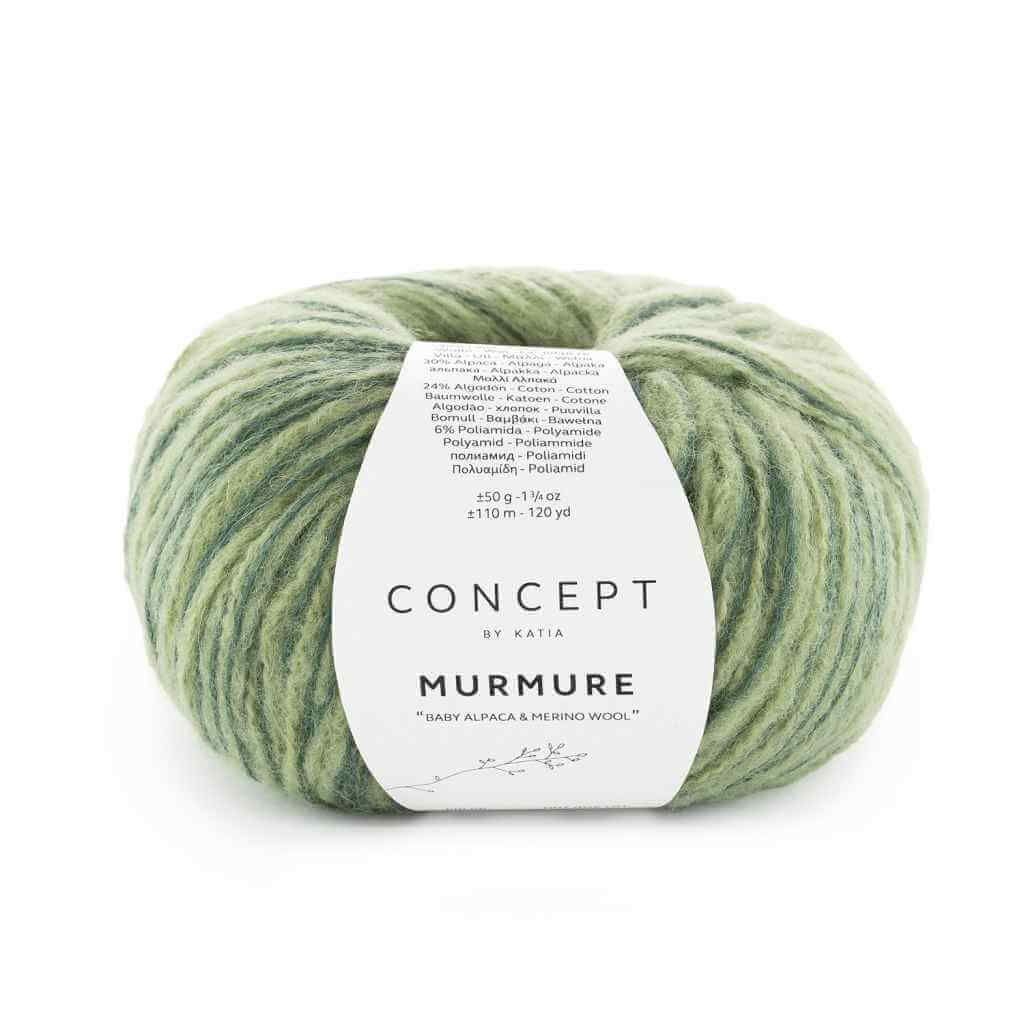 Katia Concept Murmure, Farbe 076 Hellgrün Dunkelgrün – Alpaka, Baumwolle und Merino bei Lieblingsgarn