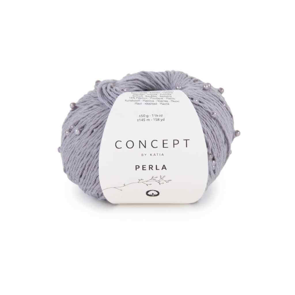 Katia Concept Perla, Farbe 101 Mittelgrau – Baumwolle und Synthetik bei Lieblingsgarn