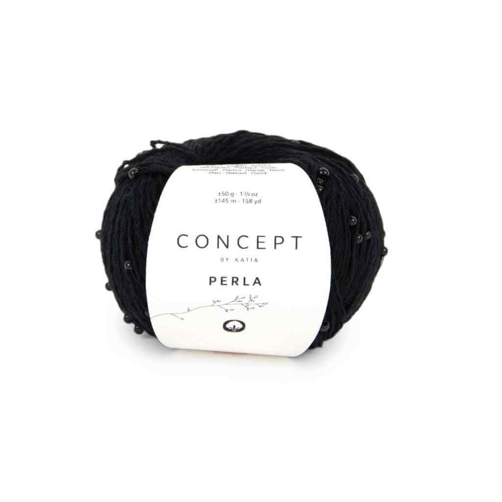 Katia Concept Perla, Farbe 102 Schwarz – Baumwolle und Synthetik bei Lieblingsgarn
