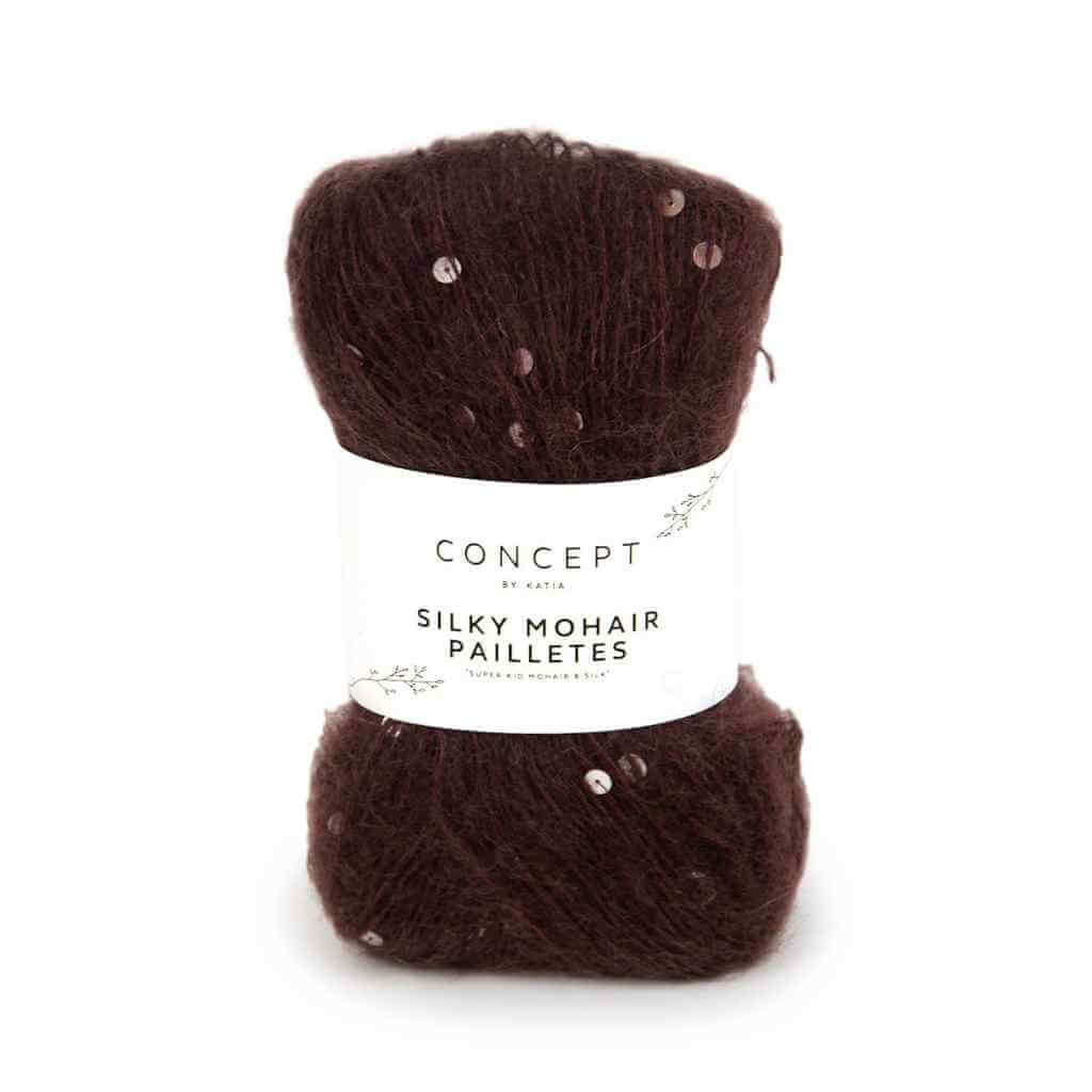 Katia Concept Silky Mohair Pailletes, Farbe 210 Wein – Baumwolle, Mohair und Schurwolle bei Lieblingsgarn